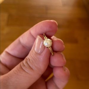 Estate 10k Yellow Gold Pearl Ring